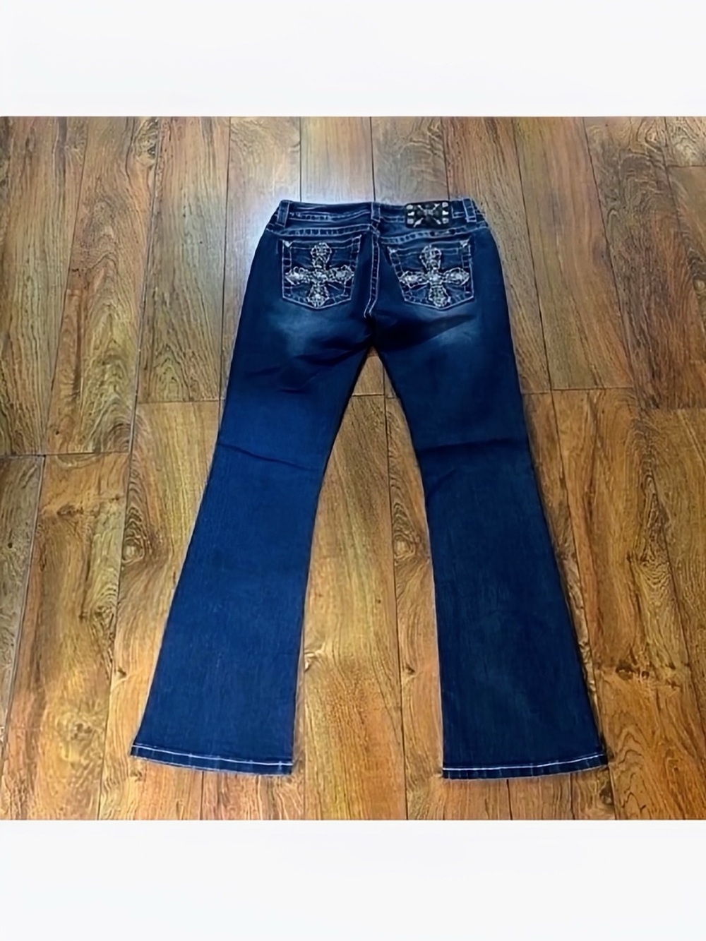 Gorgeous Vintage Y2K Miss Me Signature Boot Jeans Embellished Pockets 31”Inseam